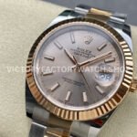 Clean Factory Rolex Datejust 126231 36mm Half Rose Gold Pink Dial