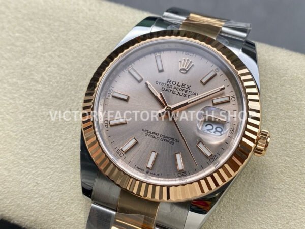 Clean Factory Rolex Datejust 126231 36mm Half Rose Gold Pink Dial