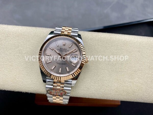 Clean Factory Rolex Datejust 126231 36mm Half Rose Gold Pink Dial Jubilee