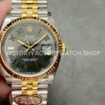 Clean Factory Rolex Datejust 126233-0035 36mm Half Yellow Gold Roman Numerals Wimbledon Grey Dial J (4) Clean Factory Rolex Datejust 126233-0035 36mm Half Yellow Gold Roman Numerals Wimbledon Grey Dial Super clone