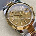 Clean Factory Rolex Datejust 126233-0040 36mm Half Yellow Gold Fluted Motif Gold Dial (5) Clean Factory Rolex Datejust 126233-0040 36mm Half Yellow Gold Fluted Motif Gold Dial