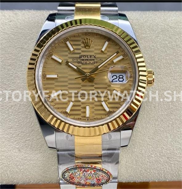 Clean Factory Rolex Datejust 126233-0040 36mm Half Yellow Gold Fluted Motif Gold Dial (9) Clean Factory Rolex Datejust 126233-0040 36mm Half Yellow Gold Fluted Motif Gold Dial Super clone