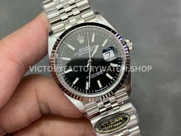 Clean Factory Rolex Datejust 126234-0015 36mm Full 904L Black Dial Jubilee (7) Clean Factory Rolex Datejust 126234-0015 36mm Full 904L Black Dial Jubilee