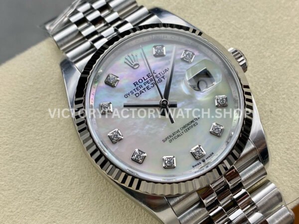 Clean Factory Rolex Datejust 126234-0019 36mm Full 904L Diamond Mop Mother Of Pearl Dial Jubilee