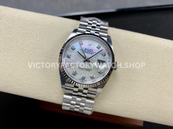 Clean Factory Rolex Datejust 126234-0019 36mm Full 904L Diamond Mop Mother Of Pearl Dial Jubilee
