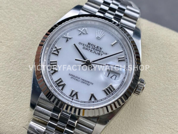 Clean Factory Rolex Datejust 126234-0025 36mm Full 904L Roman Numerals White Dial Jubilee (4) Clean Factory Rolex Datejust 126234-0025 36mm Full 904L Roman Numerals White Dial Jubilee Brand Rolex