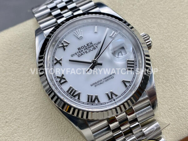 Clean Factory Rolex Datejust 126234-0025 36mm Full 904L Roman Numerals White Dial Jubilee (6) Clean Factory Rolex Datejust 126234-0025 36mm Full 904L Roman Numerals White Dial Jubilee Brand Rolex