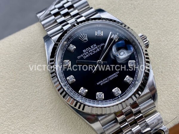 Clean Factory Rolex Datejust 126234-0027 36mm Full 904L Diamond Mop Black Dial Jubilee (2) Clean Factory Rolex Datejust 126234-0027 36mm Full 904L Diamond Mop Black Dial Jubilee