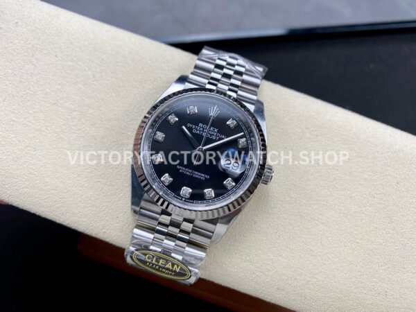 Clean Factory Rolex Datejust 126234-0027 36mm Full 904L Diamond Mop Black Dial Jubilee (3) Clean Factory Rolex Datejust 126234-0027 36mm Full 904L Diamond Mop Black Dial Jubilee