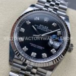 Clean Factory Rolex Datejust 126234-0027 36mm Full 904L Diamond Mop Black Dial Jubilee (6) Clean Factory Rolex Datejust 126234-0027 36mm Full 904L Diamond Mop Black Dial Jubilee