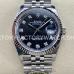Clean Factory Rolex Datejust 126234-0027 36mm Full 904L Diamond Mop Black Dial Jubilee (7) datejust 126234 black mop diamond dial replica