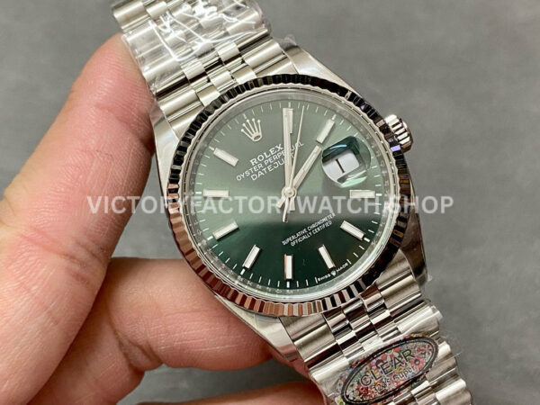 Clean Factory Rolex Datejust 126234-0051 36mm Full 904L Mint Green Dial Jubilee