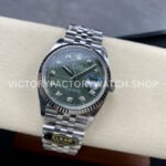 Clean Factory Rolex Datejust 126234-0055 36mm Full 904L Diamond Olive Green Palm Motif Dial Jubi (6) Clean Factory Rolex Datejust 126234-0055 36mm Full 904L Diamond Olive Green Palm Motif Dial Jubilee