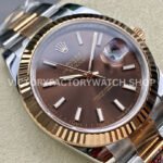 Clean Factory Rolex Datejust 126331-0001 41mm Half Rose Gold Brown Dial
