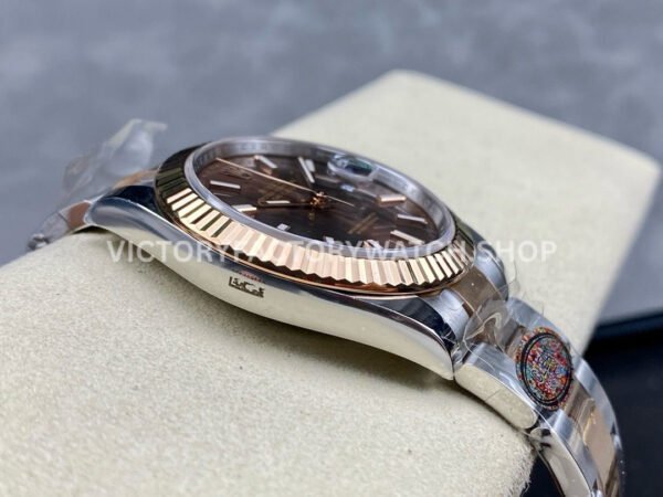 Clean Factory Rolex Datejust 126331-0001 41mm Half Rose Gold Brown Dial