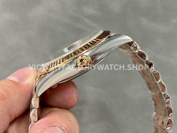 Clean Factory Rolex Datejust 126331-0004 41mm Half Rose Gold Diamond Brown Dial Jubilee