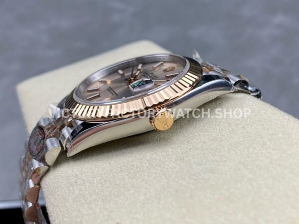 Clean Factory Rolex Datejust 126331-0010 41mm Half Rose Gold Pink Dial Jubilee