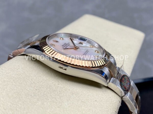 Clean Factory Rolex Datejust 126331 41mm Half Rose Gold Diamond Mother Of Pearl Dial (2) Clean Factory Rolex Datejust 126331 41mm Half Rose Gold Diamond Mother Of Pearl Dial
