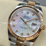 Clean Factory Rolex Datejust 126331 41mm Half Rose Gold Diamond Mother Of Pearl Dial (9) Clean Factory Rolex Datejust 126331 41mm Half Rose Gold Diamond Mother Of Pearl Dial