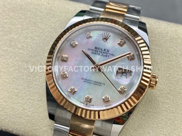Clean Factory Rolex Datejust 126331 41mm Half Rose Gold Diamond Mother Of Pearl Dial (9) Clean Factory Rolex Datejust 126331 41mm Half Rose Gold Diamond Mother Of Pearl Dial