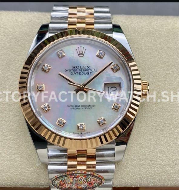 Clean Factory Rolex Datejust 126331 41mm Half Rose Gold Diamond Mother Of Pearl Dial Jubilee (1) Clean Factory Rolex Datejust 126331 41mm Half Rose Gold Diamond Mother Of Pearl Dial Jubilee Super clone