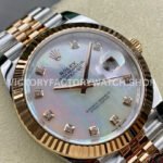 Clean Factory Rolex Datejust 126331 41mm Half Rose Gold Diamond Mother Of Pearl Dial Jubilee (2) Clean Factory Rolex Datejust 126331 41mm Half Rose Gold Diamond Mother Of Pearl Dial Jubilee