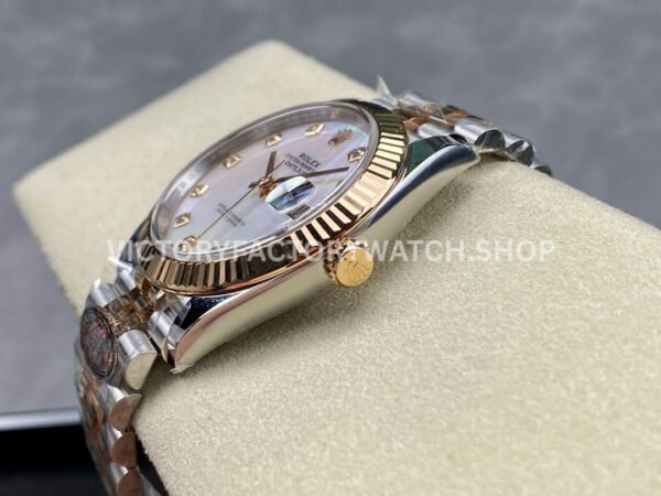 Clean Factory Rolex Datejust 126331 41mm Half Rose Gold Diamond Mother Of Pearl Dial Jubilee (4) Clean Factory Rolex Datejust 126331 41mm Half Rose Gold Diamond Mother Of Pearl Dial Jubilee