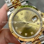 Clean Factory Rolex Datejust 126333-0012 41mm Half Yellow Gold Diamond Champagne Dial (4) Clean Factory Rolex Datejust 126333-0012 41mm Half Yellow Gold Diamond Champagne Dial