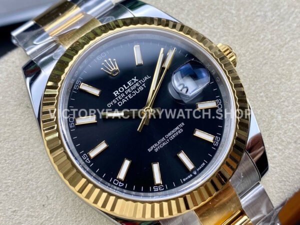 Clean Factory Rolex Datejust 126333-0013 41mm Half Yellow Gold Black Dial (1) Clean Factory Rolex Datejust 126333-0013 41mm Half Yellow Gold Black Dial