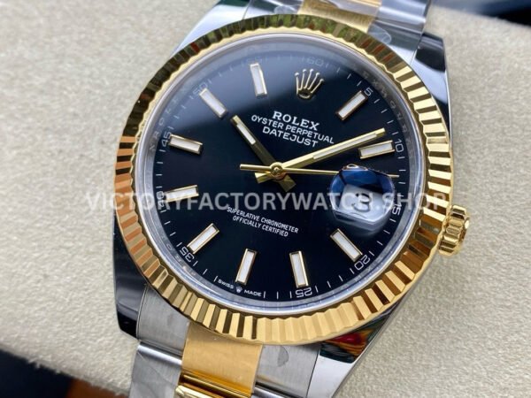 Clean Factory Rolex Datejust 126333-0013 41mm Half Yellow Gold Black Dial (8) Clean Factory Rolex Datejust 126333-0013 41mm Half Yellow Gold Black Dial