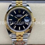 Clean Factory Rolex Datejust 126333-0014 41mm Half Yellow Gold Black Dial Jubilee (7) Clean Factory Rolex Datejust 126333-0014 41mm Half Yellow Gold Black Dial Jubilee Super clone