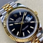 Clean Factory Rolex Datejust 126333-0014 41mm Half Yellow Gold Black Dial Jubilee (8) Clean Factory Rolex Datejust 126333-0014 41mm Half Yellow Gold Black Dial Jubilee