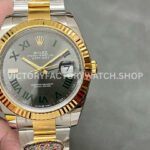 Clean Factory Rolex Datejust 126333-0019 41mm Half Yellow Gold Roman Numerals Wimbledon Grey Dial (3) Clean Factory Rolex Datejust 126333-0019 41mm Super clone