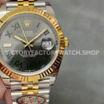 Clean Factory Rolex Datejust 126333-0020 41mm Half Yellow Gold Roman Numerals Wimbledon Grey Dial J Clean Factory Rolex Datejust 126333-0020 41mm Super clone
