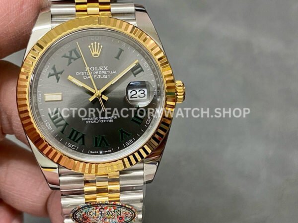 Clean Factory Rolex Datejust 126333-0020 41mm Half Yellow Gold Roman Numerals Wimbledon Grey Dial J Clean Factory Rolex Datejust 126333-0020 41mm Super clone