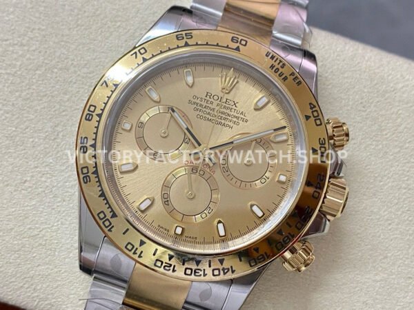 Clean Factory Rolex Daytona 116503-0003 40mm Half Yellow Gold Champagne Dial