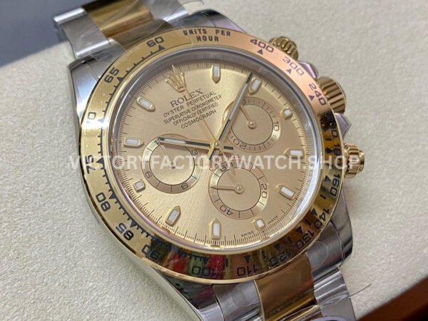 Clean Factory Rolex Daytona 116503-0003 40mm Half Yellow Gold Champagne Dial
