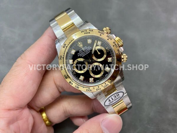 Clean Factory Rolex Daytona 116503-0008 40mm Half Yellow Gold Diamond Mop Black Dial (5) Clean Factory Rolex Daytona 116503-0008 40mm Half Yellow Gold Diamond Mop Black Dial
