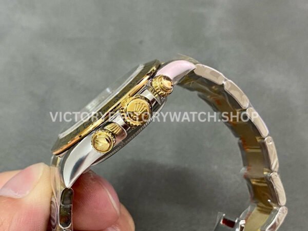 Clean Factory Rolex Daytona 116503-0008 40mm Half Yellow Gold Diamond Mop Black Dial (7) Clean Factory Rolex Daytona 116503-0008 40mm Half Yellow Gold Diamond Mop Black Dial