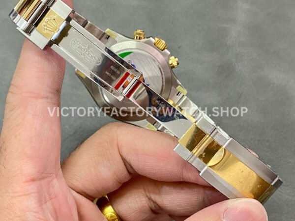 Clean Factory Rolex Daytona 116503-0008 40mm Half Yellow Gold Diamond Mop Black Dial (9) Clean Factory Rolex Daytona 116503-0008 40mm Half Yellow Gold Diamond Mop Black Dial