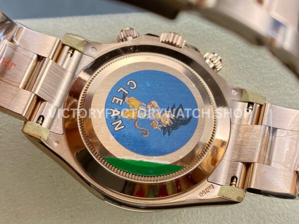 Clean Factory Rolex Daytona 116505-0003 40mm Full Rose Gold Black Eye Pink Dial