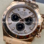 Clean Factory Rolex Daytona 116505-0003 40mm Full Rose Gold Black Eye Pink Dial