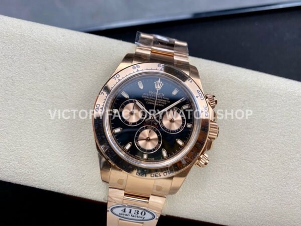 Clean Factory Rolex Daytona 116505-0008 40mm Full Rose Gold Black Dial