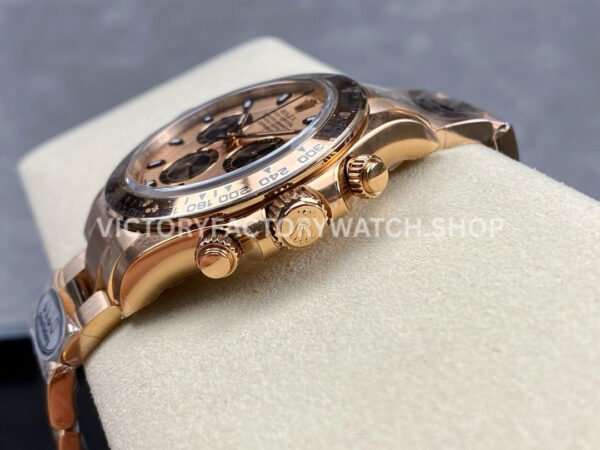 Clean Factory Rolex Daytona 116505-0009 40mm Full Rose Gold Black Eye Gold Dial
