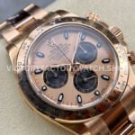 Clean Factory Rolex Daytona 116505-0009 40mm Full Rose Gold Black Eye Gold Dial