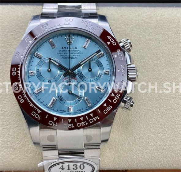 daytona 116506 ice blue baguette diamond dial replica