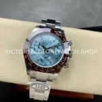 Clean Factory Rolex Daytona 116506-0002 40mm Full Platinum Ice Diamond Baguette Blue Dial