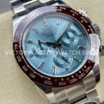 Clean Factory Rolex Daytona 116506-0002 40mm Full Platinum Ice Diamond Baguette Blue Dial