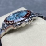 Clean Factory Rolex Daytona 116506-0002 40mm Full Platinum Ice Diamond Baguette Blue Dial