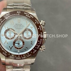 Clean Factory Rolex Daytona 116506-0004 40mm Full Platinum Arabic Number Ice Blue Dial Replica
